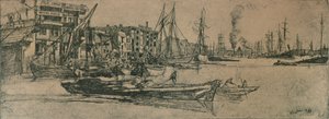 Magazyny w Tamizie, 1859, 1904 autorstwa James Abbott McNeill Whistler