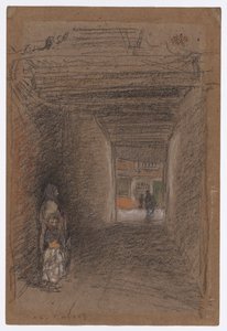 Żebracy - zima, koniec 1879 lub początek 1880 (kreda i pastel na brązowym papierze) autorstwa James Abbott McNeill Whistler