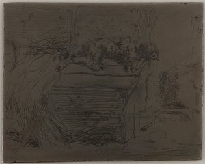 Pies w hodowli, 1858. autorstwa James Abbott McNeill Whistler