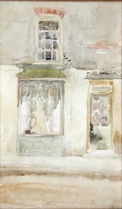Sklep krawcowy, ok. 1897-98 (wc na papierze) autorstwa James Abbott McNeill Whistler