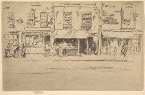 Sklep rybny, zajęty sklep rybny w Chelsea, Chelsea, 1886-87. autorstwa James Abbott McNeill Whistler