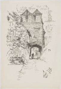 Dom Księdza, Rouen, 1894-95 (lit na papierze) autorstwa James Abbott McNeill Whistler