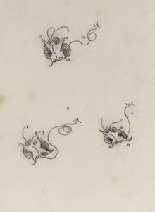 Trzy Whistler Butterflies (kredka i chińska biel na papierze litograficznym) autorstwa James Abbott McNeill Whistler
