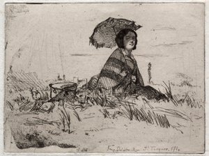 Dwanaście akwafort z natury: En Plein Soleil, 1858. autorstwa James Abbott McNeill Whistler