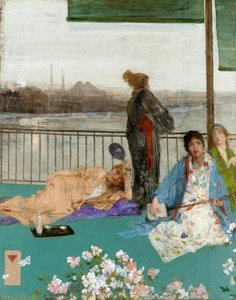 Wariacje w kolorze ciała i zieleni: Balkon, c. 1870 autorstwa James Abbott McNeill Whistler