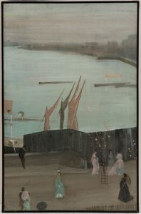 Wariacje w kolorze różowym i szarym: Chelsea autorstwa James Abbott McNeill Whistler