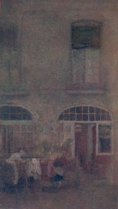 Biało-szary Hotel Courtyard Dieppe, 1885, 1904 autorstwa James Abbott McNeill Whistler