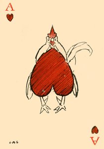 Korpulentny Chanticleer, z asa kier, 1910. autorstwa James Affieck Shepherd