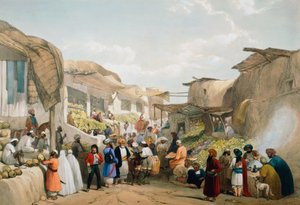 Bazar w Kabulu w sezonie owocowym, pierwsza wojna anglo-afgańska, 1838-1842
