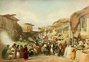 Główna ulica na bazarze w Kabulu w sezonie owocowym, ok. 1840, 1901.