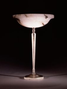 Lampa stołowa z posrebrzanego brązu zaprojektowana przez Jacques-Emile