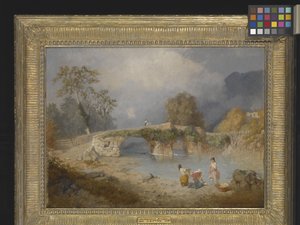 Oczyszczanie przed piękną pogodą, Beddgelert, Północna Walia (olej na płótnie) autorstwa James Baker Pyne