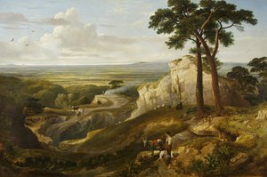 Widok z Mendips, ok. 1840 (olej na płótnie) autorstwa James Baker Pyne
