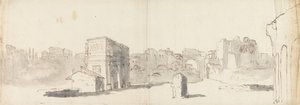 Rzym, widok na Łuk Konstantyna i inne ruiny autorstwa James Barry