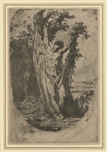 Święty Sebastian, ok. 1776 (akwaforta na miękkim podłożu z ruletką i nieczystym gryzieniem) autorstwa James Barry