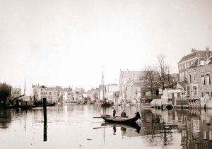 Łódź na kanale, Dordrecht, Holandia, 1898. autorstwa James Batkin