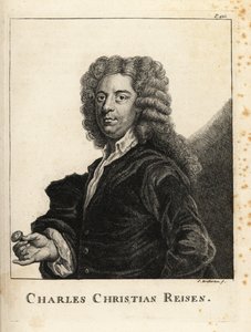 Portret Charlesa Christiana Reisena (1680-1725), angielskiego grawera klejnotów i grawera pieczęci