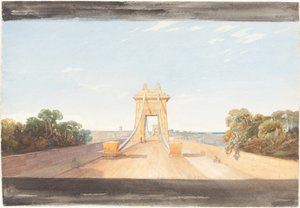 Most wiszący Clifton w pobliżu Bristolu, ok. godz. 1832.