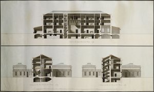 Projekty neoklasycystycznego domu dla Lorda Charleville: trzy sekcje autorstwa James Byres