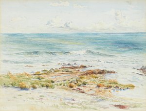 Krajobraz przybrzeżny (ołówek i akwarela) autorstwa James Caw
