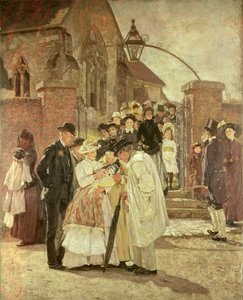 Niedziela chrztu (South Harting, Sussex) 1887 (olej na płótnie) autorstwa James Charles