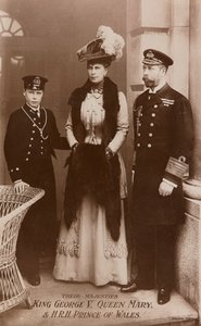Król Jerzy V, królowa Maria i książę Walii autorstwa James Charles Dinham