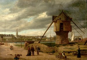 Krajobraz z wiatrakiem, St Malo, Francja, 1877