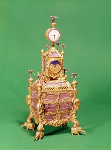 Zegar stołowy z czasomierzem muzycznym George III, ok. 1766 (ormolu, srebro i agat) (patrz także 829810)