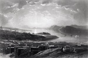 Golden Gate, z Telegraph Hill, z "Malowniczej Ameryki" Williama Cullena Bryanta, wyryte przez Edwarda Paxmana Brandarda (1819-98) ok. 1873 r.
