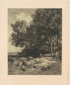 Krajobraz z owcami autorstwa James David Smillie, after Charles Émile Jacque
