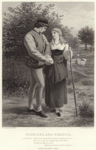 Florizel i Perdita, Zimowa opowieść, akt IV, scena III autorstwa James Dawson Watson