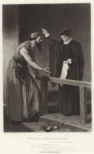 Portia i Shylock, kupiec wenecki, akt IV, scena I