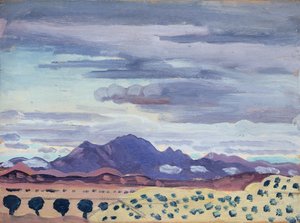 W Pirenejach, ok. 1911 (olej na desce) autorstwa James Dickson Innes