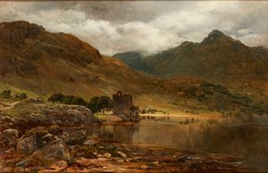 Zamek Carrick, Loch Goil (olej na płótnie) autorstwa James Docharty