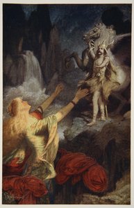Hundingsbanes powracają do Valhal, ilustracja z „Teutonic Myths and Legends” Donalda A. Makenzie, 1890