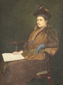 Miss Agnes Ashbee, 1890 (toaleta i gwasz na papierze) autorstwa James Dromgole Linton