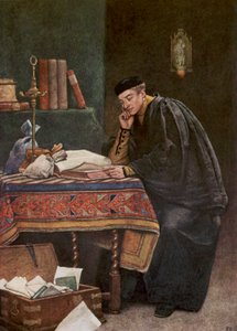 Kupiec wenecki Szekspira: Antonio (kolorowa litografia) autorstwa James Dromgole Linton