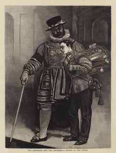 Beefeater i perkusista, szkic w wieży autorstwa James Dromgole Linton