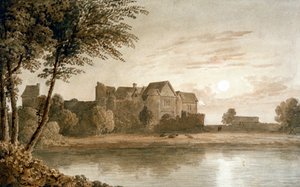„Zamek Allington, niedaleko Maidstone, Moonlight”, XIX wiek autorstwa James Duffield Harding