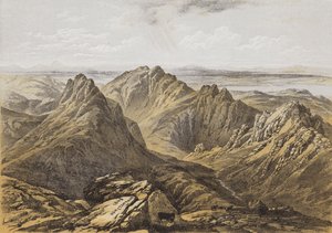 Widok ze szczytu Goatfell, wyspa Arran (chromolitho) autorstwa James Duffield Harding