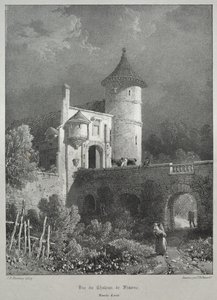 Malownicze i romantyczne podróże po starożytnej Francji. Franche-Comté: Widok na zamek Frasne autorstwa James Duffield Harding