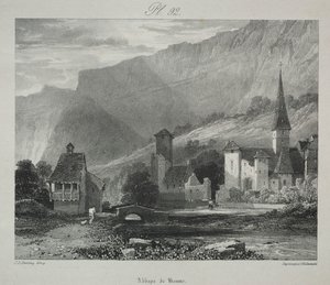 Malownicze i romantyczne podróże po starożytnej Francji. Franche Comté: Opactwo Baume, Baume-les-Messieurs autorstwa James Duffield Harding