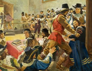 Aresztowanie marszałka w Izbie Gmin (gwasz na papierze0 autorstwa James Edwin McConnell