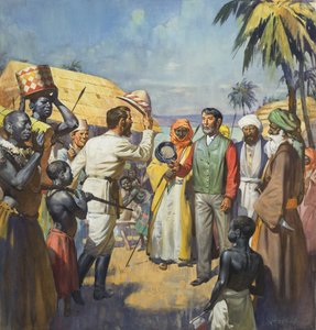 "Dr Livingstone, jak przypuszczam..." (gwasz na papierze) autorstwa James Edwin McConnell