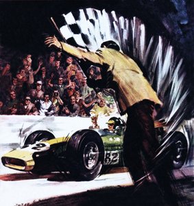 Jim Clark wygrywa Wielki Wyścig Ameryki autorstwa James Edwin McConnell