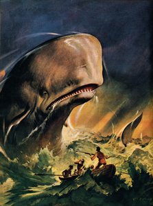 Moby Dick (litografia w kolorze) autorstwa James Edwin McConnell