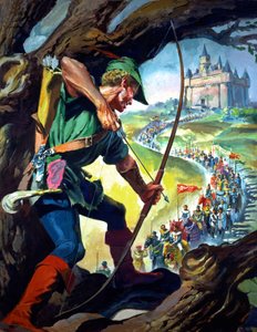 Robin Hood (gwasz na papierze) autorstwa James Edwin McConnell