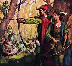 Robin Hood i pokojówka Marian autorstwa James Edwin McConnell