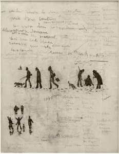 Opowieść bez słów (myśliwi zimą) autorstwa James Sidney Ensor