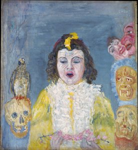 Dziewczyna z maskami (komunia) autorstwa James Ensor